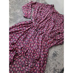 Terra & SKY Viscose Maxi Midi Button Up Shirt Dress Womens 3X Multi Artsy Flowy